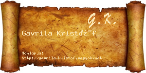 Gavrila Kristóf névjegykártya