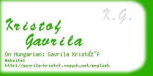 kristof gavrila business card